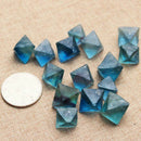 New 1PC Natural Clear Blue Fluorite Crystal Point Octahedron Rough Specimens