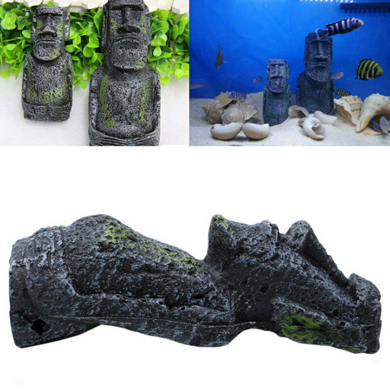 Easter Island Mini Statue Accessory Pipe Fish Tank Aquarium Decoration Or CNJ