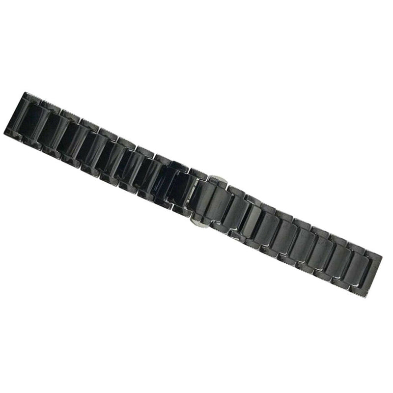 Watch Strap Ceramic Bracelet Band 20mm Hidden Deployment Clasp black
