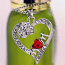 Charm Mother's Day Gift for Mom Friend Red Crystal Heart Necklace Pendant ES