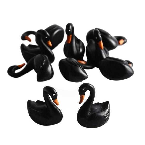Mini Landscape Moss Ornament Cartoon Small Ornaments Black Swan