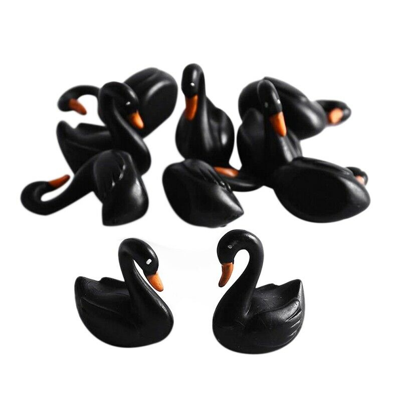 Mini Landscape Moss Ornament Cartoon Small Ornaments Black Swan