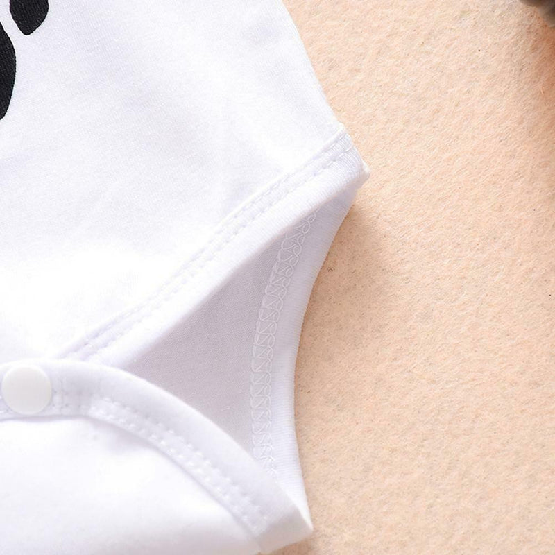 Summer Short Sleeve Baby Bone Print Romper O-neck Solid Jumpsuit (3-6M) A