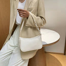 Pure Soft Leather Women Handbag Small Underarm Shoulder Totes Bag (Beige)