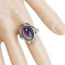 Adjustable Oval Color Change Mood Ring Emotion Feeling Changeable Ring  X5X6