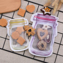 20Pcs Reusable Mason Jar Zipper Bags Snack Nuts Airtight Seal  Bags