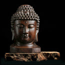 2019 High Chinese Wood Carved Shakyamuni Amitabha Buddha Tathagata Head Sta V2K1