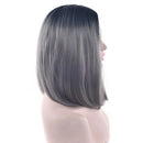 Black Grey Ombre Hair Straight Bob Wigs Synthetic Hair Short Party Hair Cos
