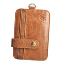 Vertical Leather ID Cards Holder Travel Money  Purse Case Snap Button