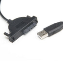 USB 2.0 to 7+6 13Pin SATA Laptop CD/DVD/Blu-ray Optical Drive Adapter Cable