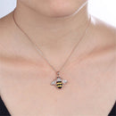 hic Cute Women Ladies Honey Bumblebee Bee Crystal Pendant Chain Necklace Hot ME