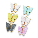 10Pcs/Set Mixed Color Acrylic Butterfly Pendant Charms for DIY Handmade Jewelry