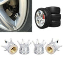 4pcs Chrome Crown Tyre Tire Valve Stems Air Dust Caps Cover Car Truck Wheel