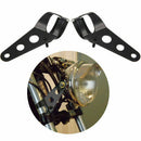 2 Pcs Replacement Headlight Bulbs Brackets, Motorcycle Repair Part - Black