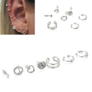 7pcs/Lots Boho Beach Retro Stud Clip Earrings Women Shell Ear Cuff Jewelry Gift