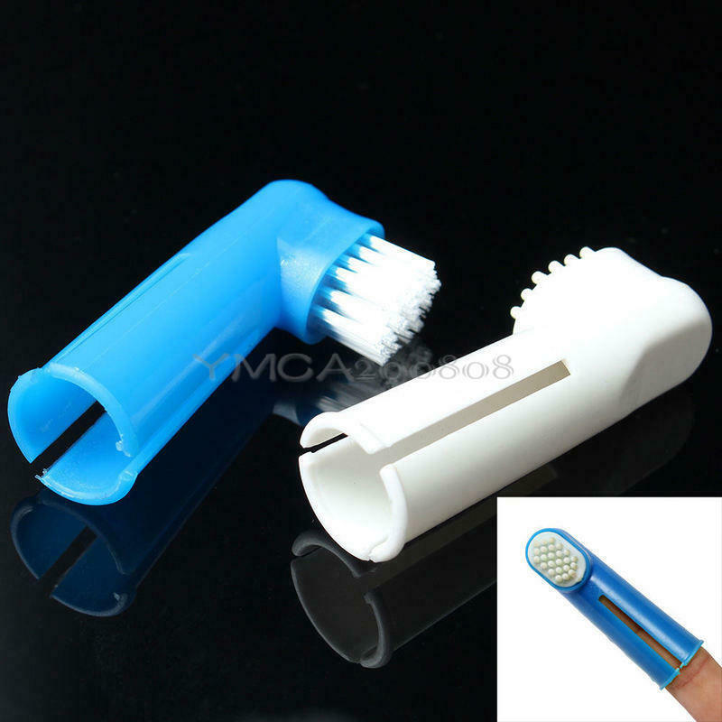 2X Finger Toothbrush Pet Dog Cat Oral Dental Cleaning Helps Reduce Plaque Brush
