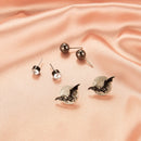 3 Pair Bat Dangles Drop Earrings Halloween Funny Women Ear Stud Jewelry (E) A