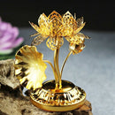 Golden Silk Hollow Lotus Candle Ghee Lamp Holder For The Buddha Candle Hold