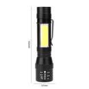 Zoom T6+COB LED Flashlight USB Rechargeable 4 Modes IP44 Waterproof Torch