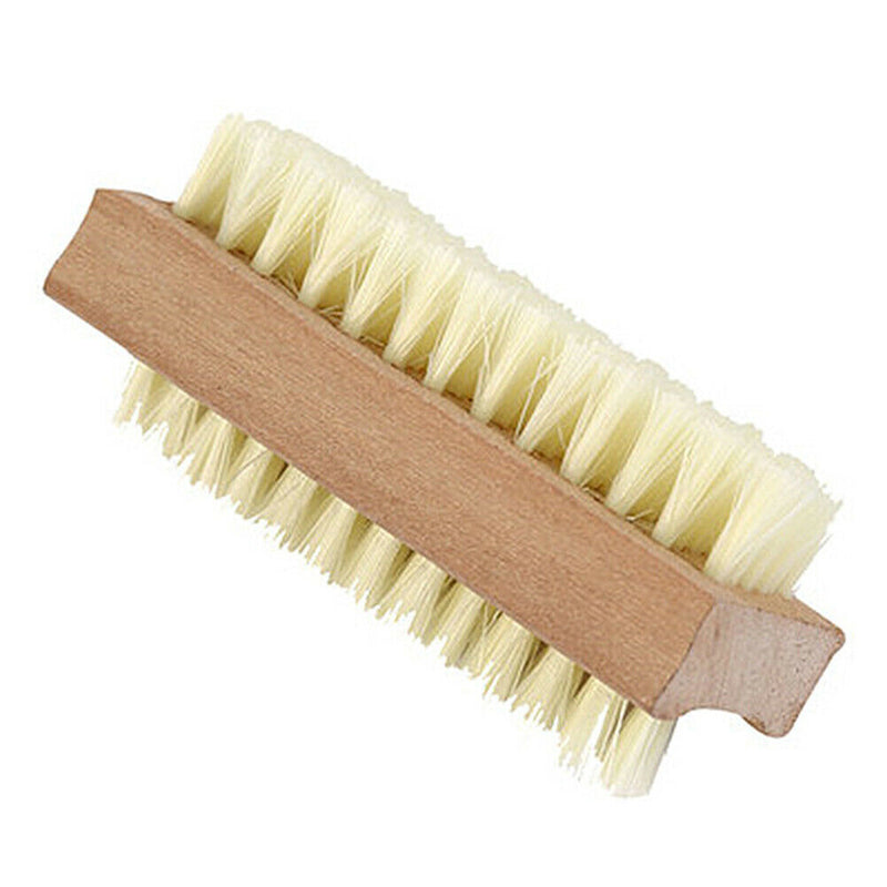 Home Bathroom Non Slip Massage Double Sided Wooden Nail Cleaning Brush Medical