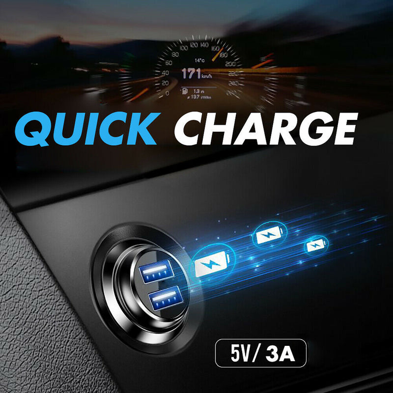 Mini Dual USB Car Charger Twin 3.1A 12V Universal Lighter Socket Adapter Plug