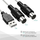 2 IN 1 USB to MIDI Interface Converter Cable PC to Music Studio Keyboard Adapter