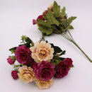 6-Heads Artificial Peony Silk Bridal Wedding Flowers Bouquets Decor Rose Red