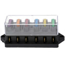 6 Way Fuse Holder Box Car Vehicle Circuit Blade Fuse Box Block + 6PCS Fuse UWG