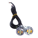 2Pcs White Amber 5W 5630 4SMD Car 4 LED DRL Eagle Eye Lights Turning Signal Lamp
