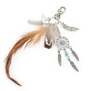 Dreamcatcher Keyring Bag Charm Fashion Boho Jewelry Feather Keychain Brown F1Q9