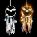 Circular Handmade Feather LED Dreamcatcher Hanging Household Decor Ornament Home