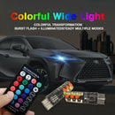 2pcs T10 COB RGB LED 6SMD Car Wedge Side Multicolor Light Bulbs Remote Con JR