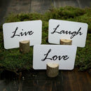 10x Wooden Place Card Holder Stand Number Name Table Menu Photo Clip Card Holder