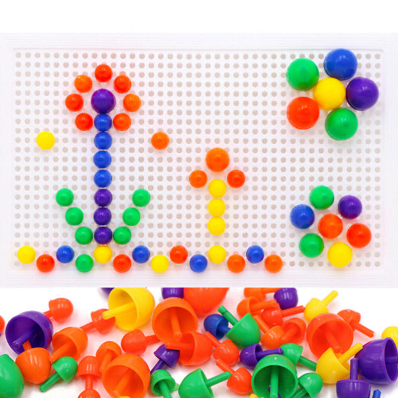 1Set Platsic Mushroom Studs Board Combinations Kids Educational  Puzzle Toys ME
