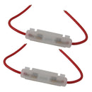 2pcs Motorcycle Motorbike In-Line Glass Tube 15 AMP Lead Wire Fuse Holder Box