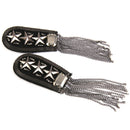 2pc Metallic Star metalic black Tassel Link Chain Epaulet Shoulder Boards Badge