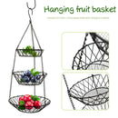Plants Fruit Basket Pierced Country Style Home Space Saving Chain Hanging 3 Tier