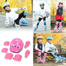 7Pcs Kids Elbow Knee Wrist Protective Guard Pad Safety Gear Skate Bicycle Pink