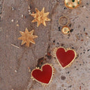 New Fashion Street Style Hyperbole Big Red Heart Stud Earrings For Women Go