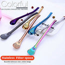 Stainless Steel Straws,6pcs Filter Spoon Straw, Reusable Spoon Straws, Stra