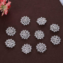 10pcs Flower Crystal Rhinestone Button DIY Wedding Dress Accessories