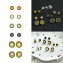 6 pairs Rhinestone Crystal Ear Stud Earrings Women Fashion Jewelry Set