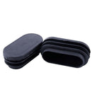 12 Pcs 25x50mm Plastic Oval Shaped End Cap Tube Insert Black