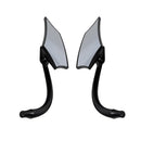 Rearview Blue Glass Side Mirrors for Motorcycle Cruiser Chopper Black Shell
