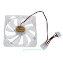Green LED Light CPU Cooling Fan Clear Case Quad 12CM Heatsink for Computer PC