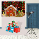 Xmas Theme Photography Art Cloth Backdrop Wall Studio Prop Family Decor (A) A