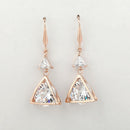 Graceful Triangle Zircon Crystal Dangle Drop Earring Women Girls Jewelry