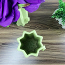 Round Green Ceramic Flower Pot Decoration Garden Indoor Sowing Machine Cact T2B9