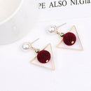 Women's hollow geometric earrings (Red)