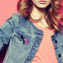Cartoon Bored Girl Drip Oil Brooch Denim Jacket Badge Lapel Pins (Style 2) A
